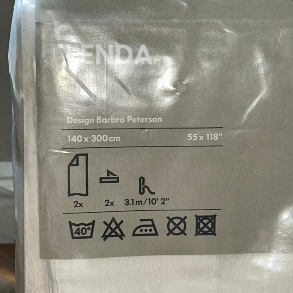 NEW SEALED IKEA LENDA 2 CURTAIN PANELS 55 X 118 Inches.